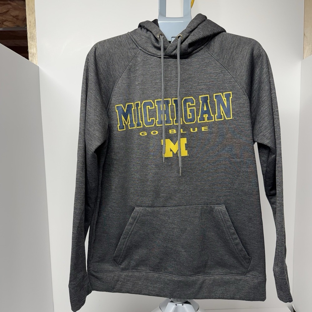 Michigan Wolverines Colosseum Hoodie Adult Large Gray Go Blue Pullover